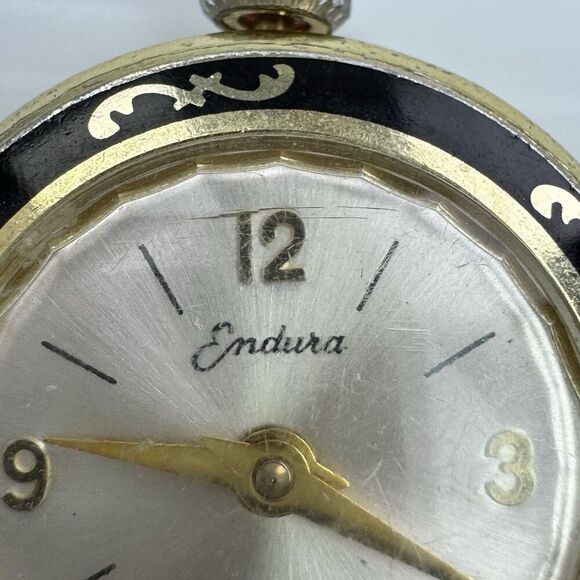 Vintage Endura Pendant Watch Gold Tone With Necklace UNTESTED - Picture 6 of 9